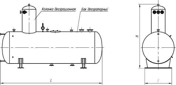 Чертеж деаэратора атмосферного